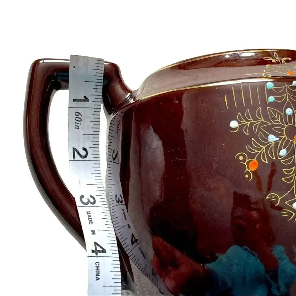 Japan 1940’s Vintage Moriage Brown Teapot LARGE